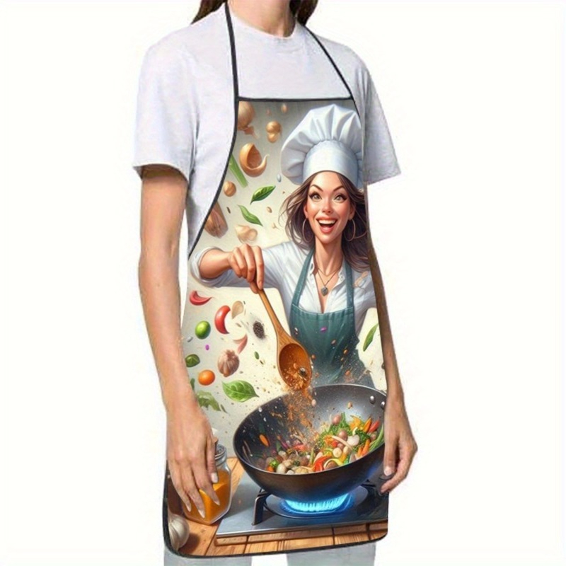 Home Cooking Chef - 야채 요리용 프린트 앞치마, 내구성이 뛰어나고
