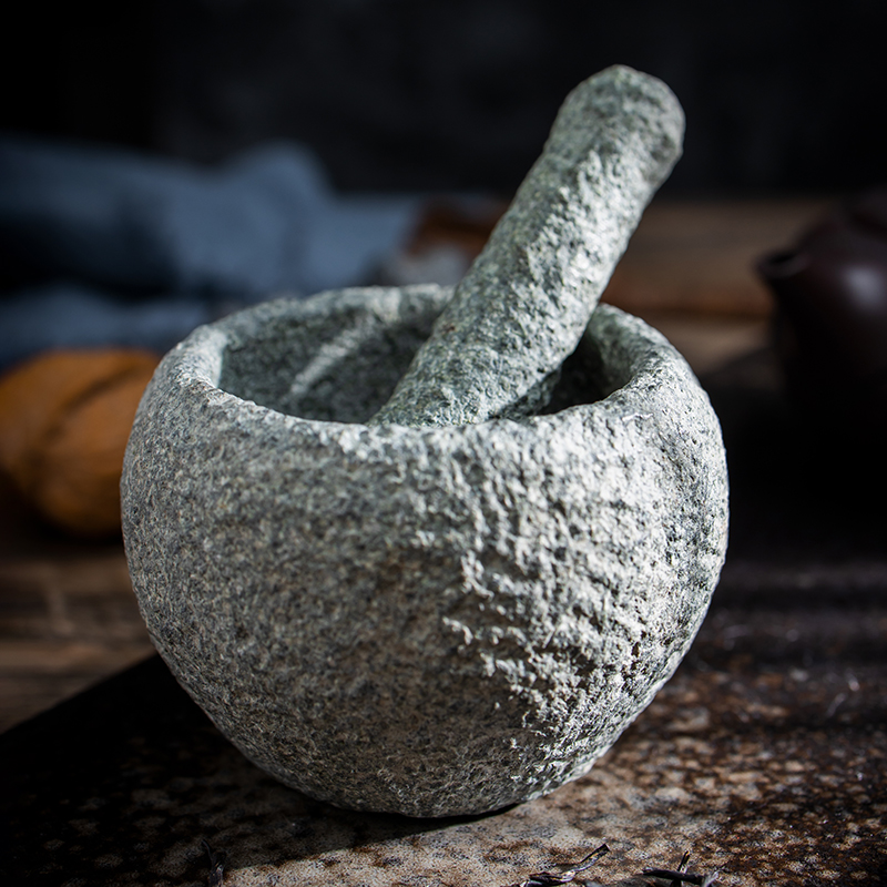 Mortar Pestle Granite - 천연석 수제 젠 프리미엄 차 펫