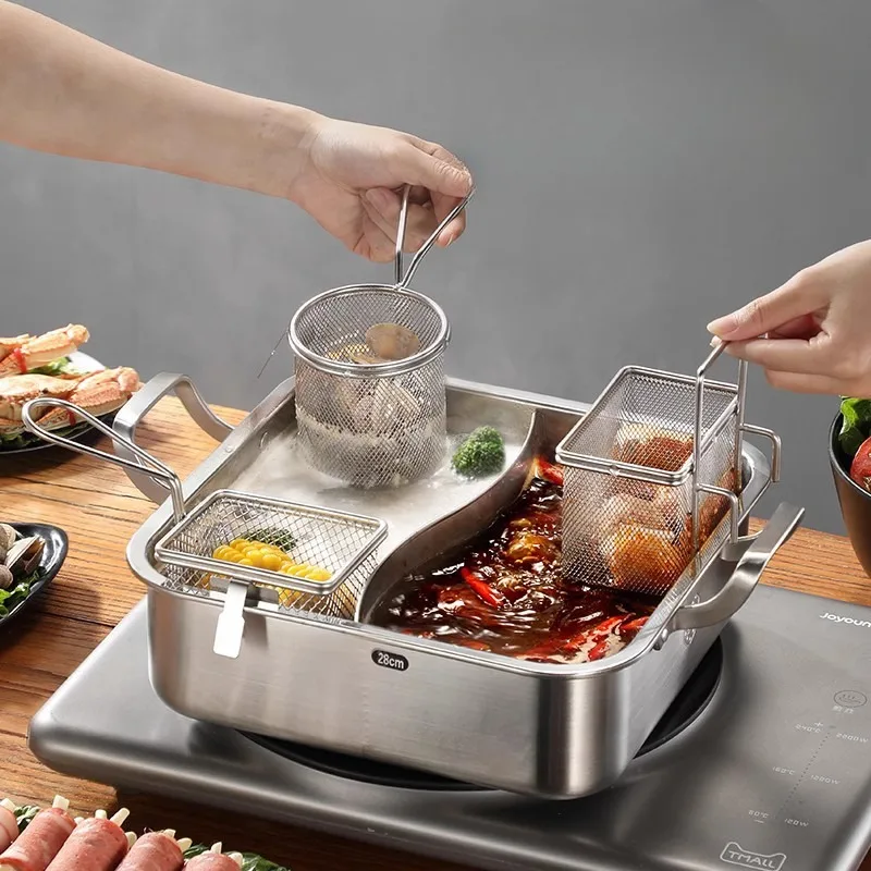 Home Cooking In French - 후크 달린 냄비 소쿠리 필터, 스테인레스