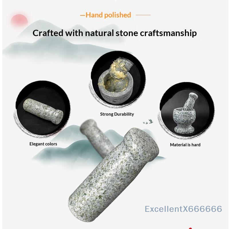 Mortar Pestle Granite - 천연 화강암 절구와 막대 세트, 가정용
