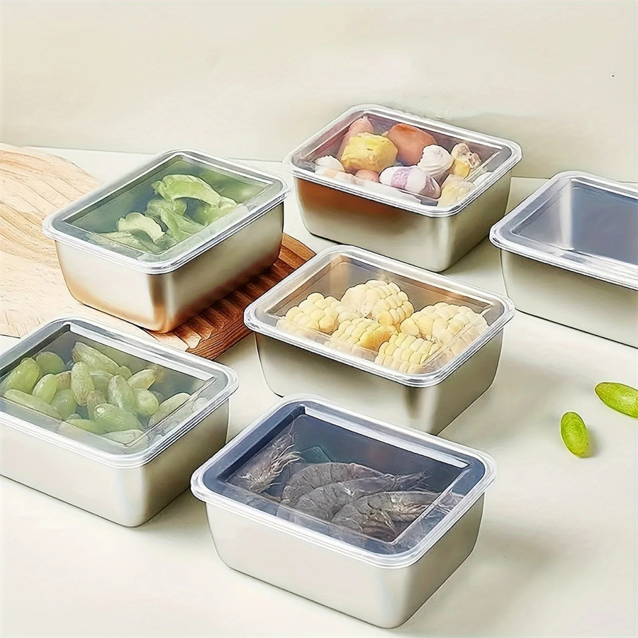 Home Cooking Food - 1/3/5pcs 스테인레스 스틸 식품 보관 상자