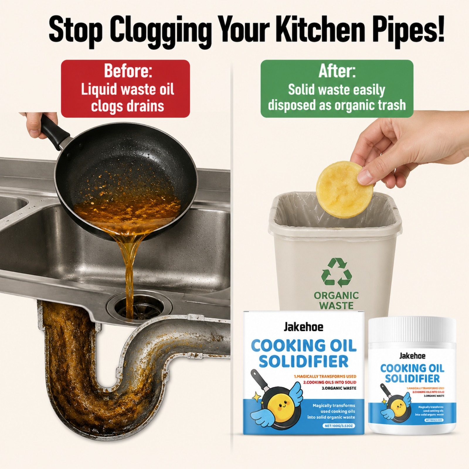 식용유 고체화제 분말은 막힌 배수구를 방지하고, 사용된 - Home Cooking Oil Disposal 리뷰 및 가격
