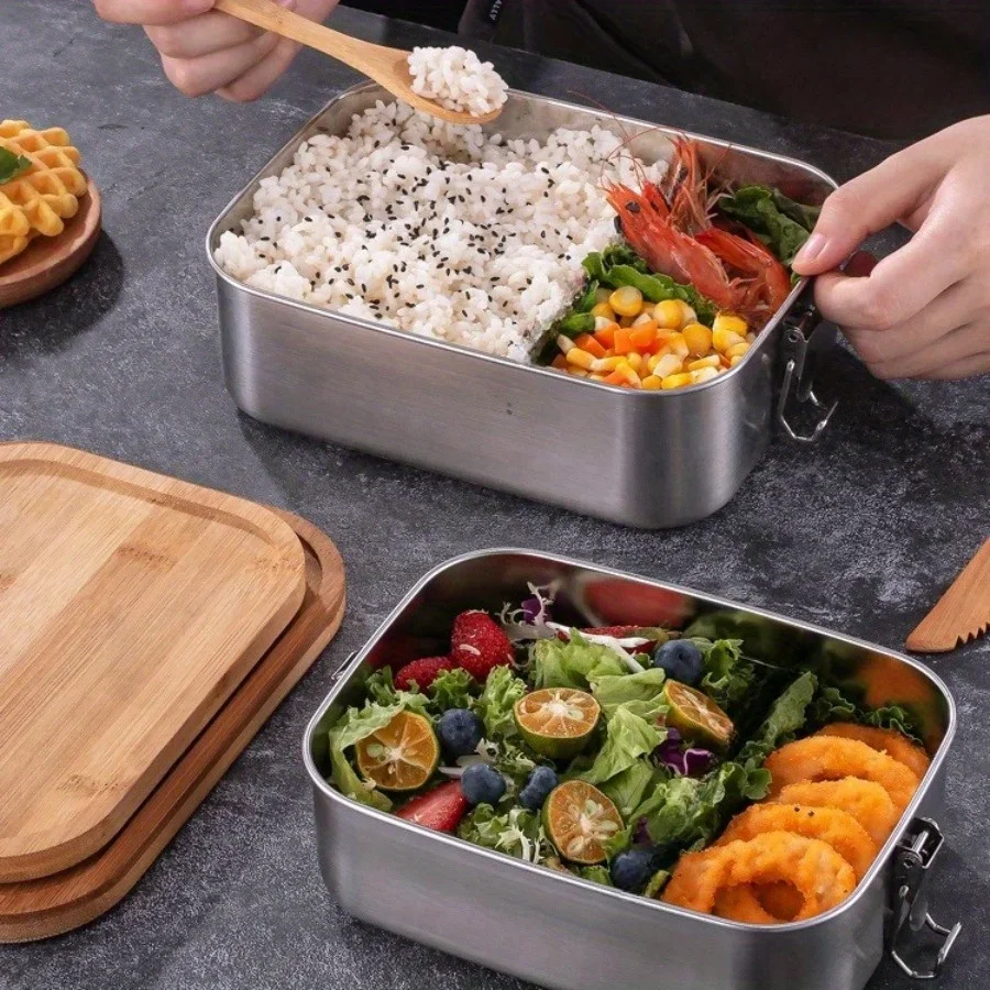 새로운 304 스테인리스 스틸 대나무 뚜껑 도시락, 일 - Home Cooking Food 리뷰 및 가격