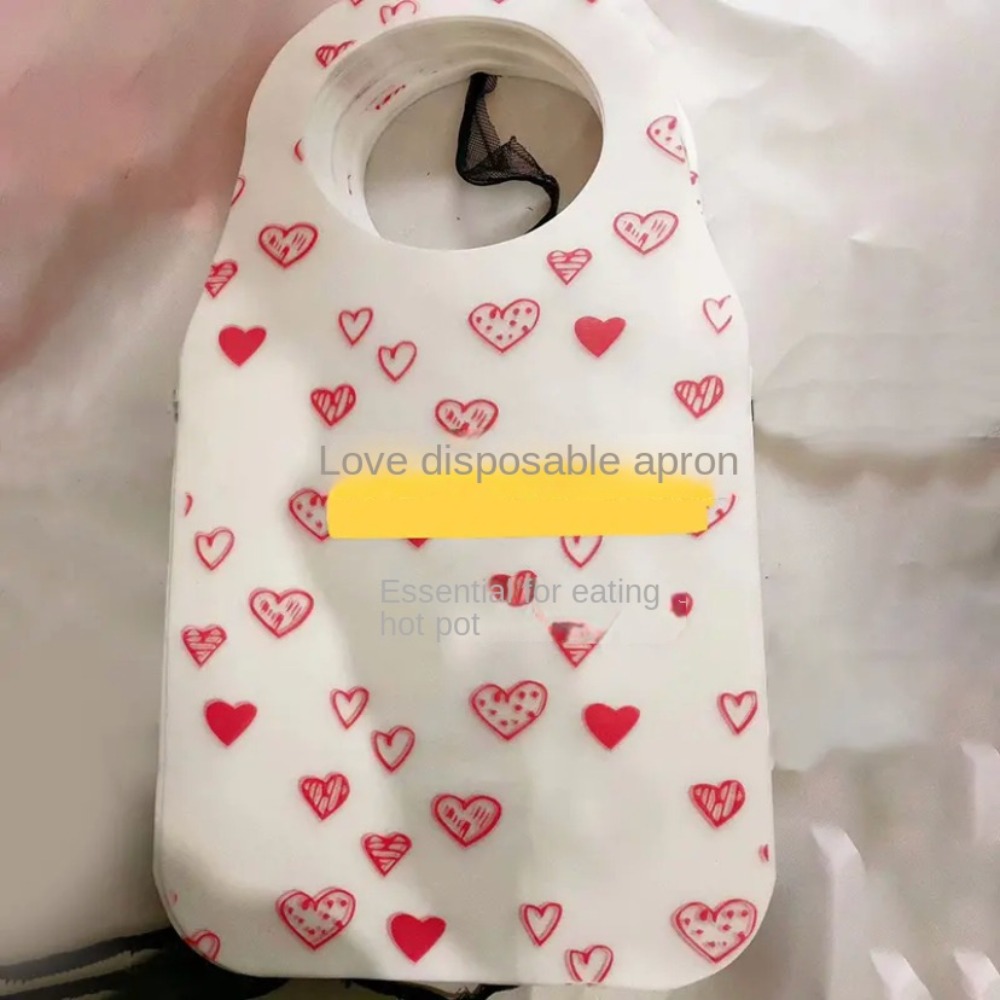 10 개/가방 하트 인쇄 일회용 앞치마 부직포 방오 요 - Home Cooking Oil Disposal 리뷰 및 가격