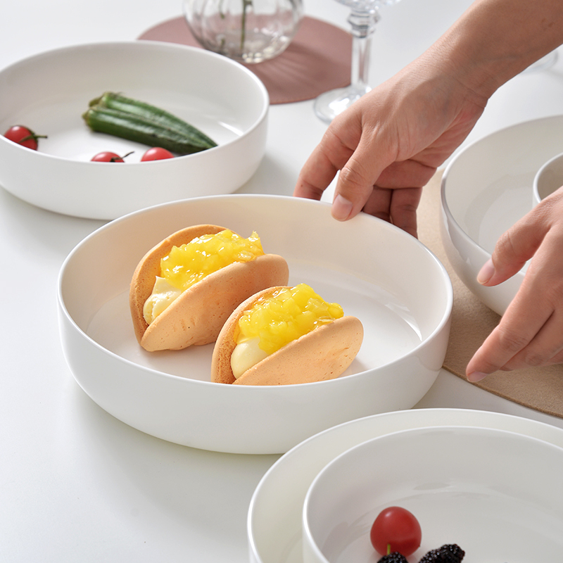 8인치 -1/4pc 화이트 세라믹 샐러드 볼 딥 플레이 - Home Cooking Recipes 리뷰 및 가격