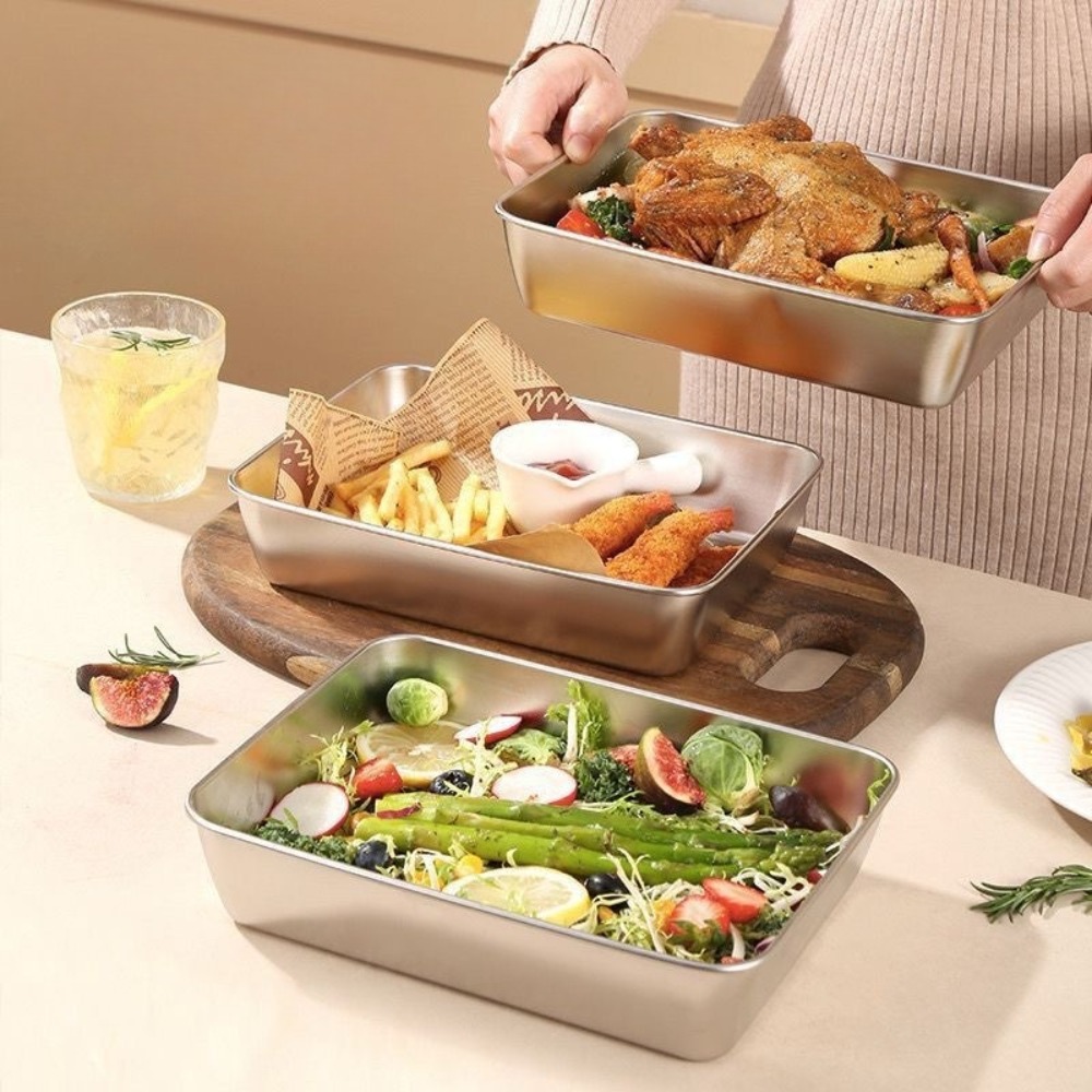 식품 등급 스테인리스 스틸 서빙 트레이(뚜껑 포함),  - Home Cooking Food 리뷰 및 가격