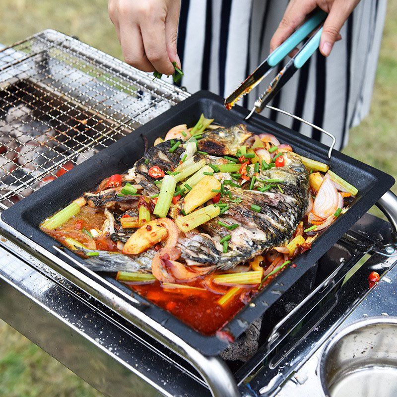 야외용 두꺼운 사각 그릴 팬, 손잡이 두 개, 휴대용  - Dosa Pan Iron 리뷰 및 가격