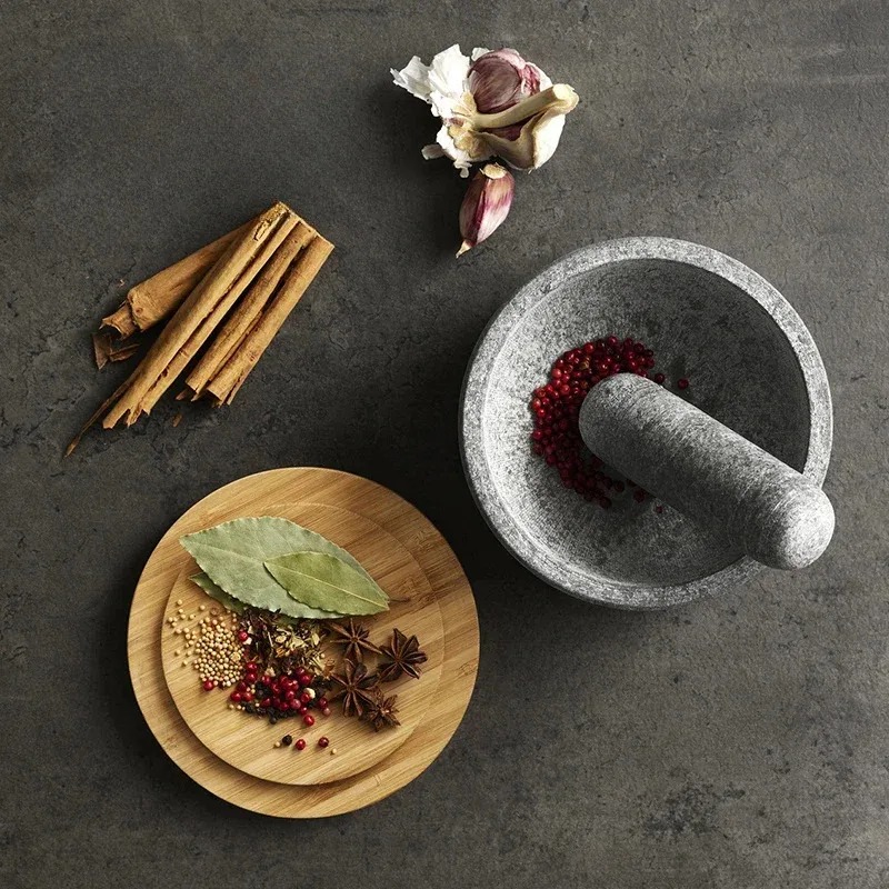 마늘 다지기 대나무 덮개 화강암 막대 돌 모르타르 라듐 - Mortar Pestle Granite 리뷰 및 가격